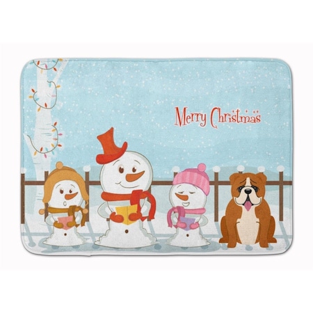 Carolines Treasures Christmas English Bulldog Red and White Machine Washable Memory Foam Mat BB2451RUG